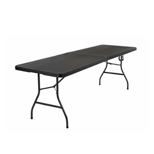 rattan folding table black